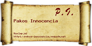 Pakos Innocencia névjegykártya